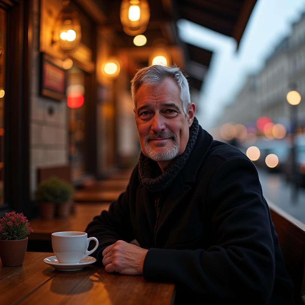 The founder working from a Cotswold café