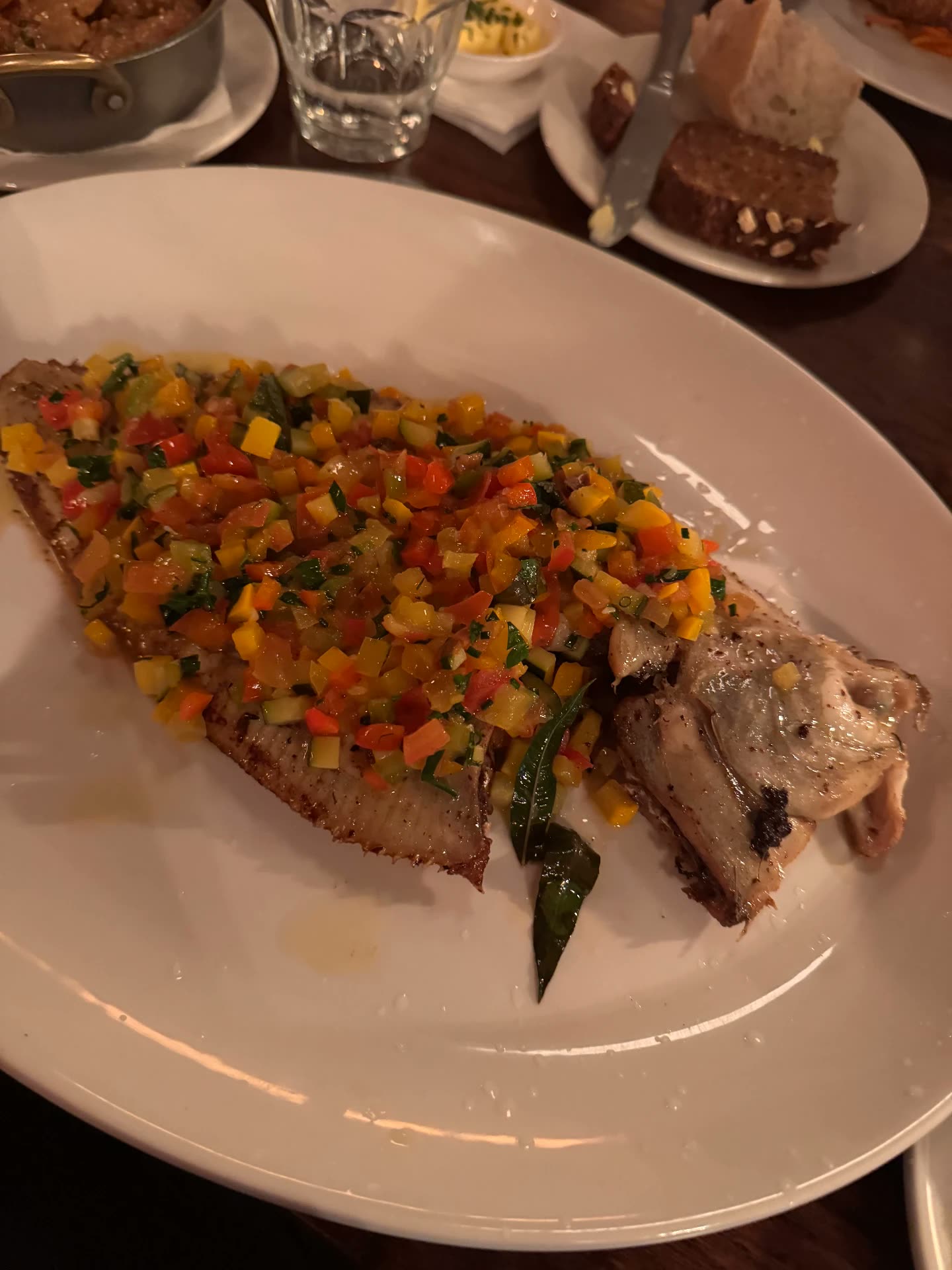 The Cornish sole with fresh tomato and courgette salsa at The Norman Knight