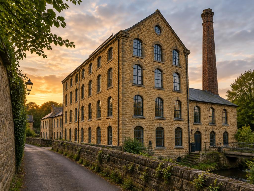 The old mill at sunset
