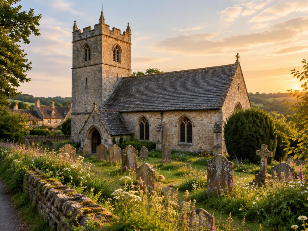 St James' church at the village heart