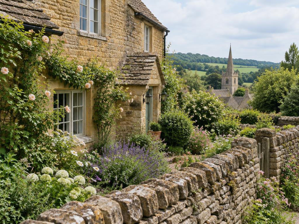 Stone cottages and cottage gardens