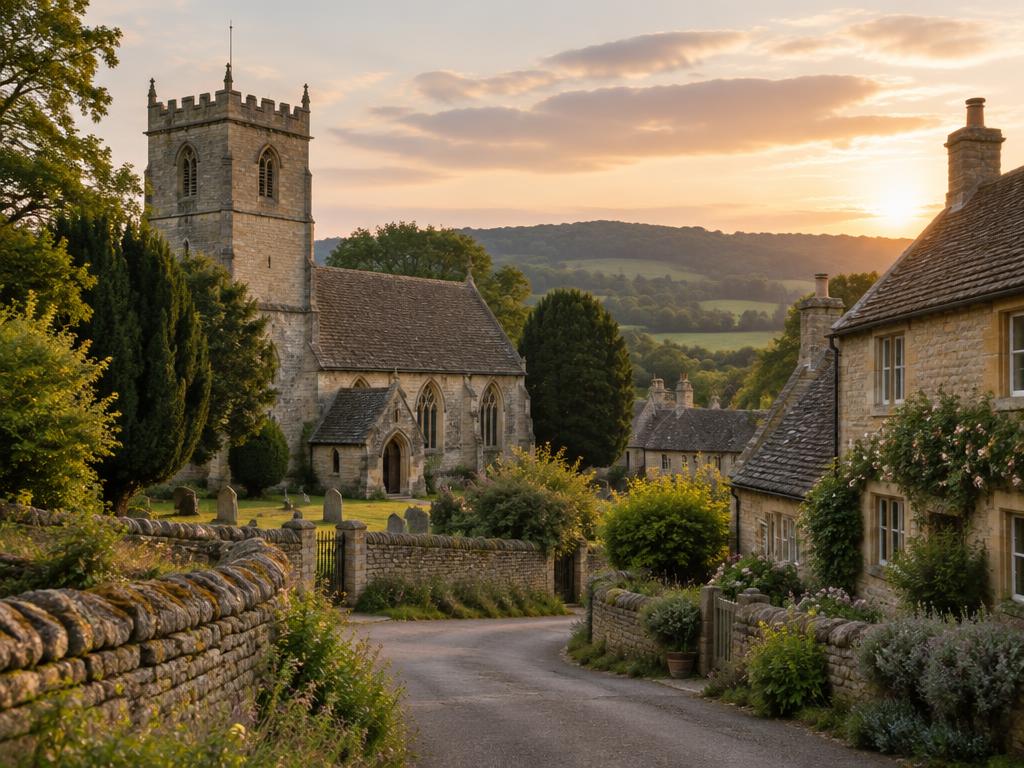 The village church at evening